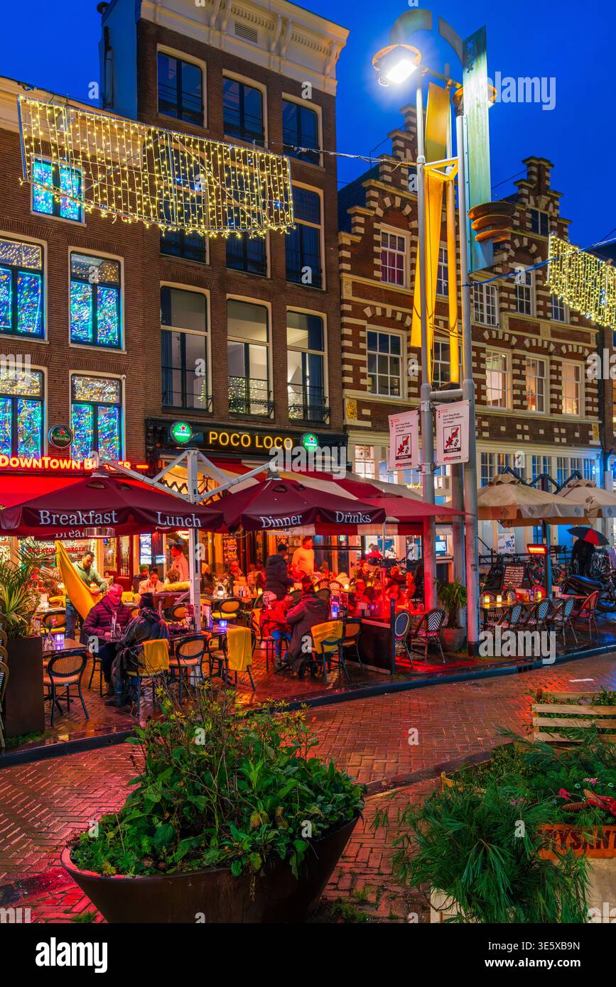 Nuit de Noël à Amsterdam, pays-Bas, Europe Banque D'Images