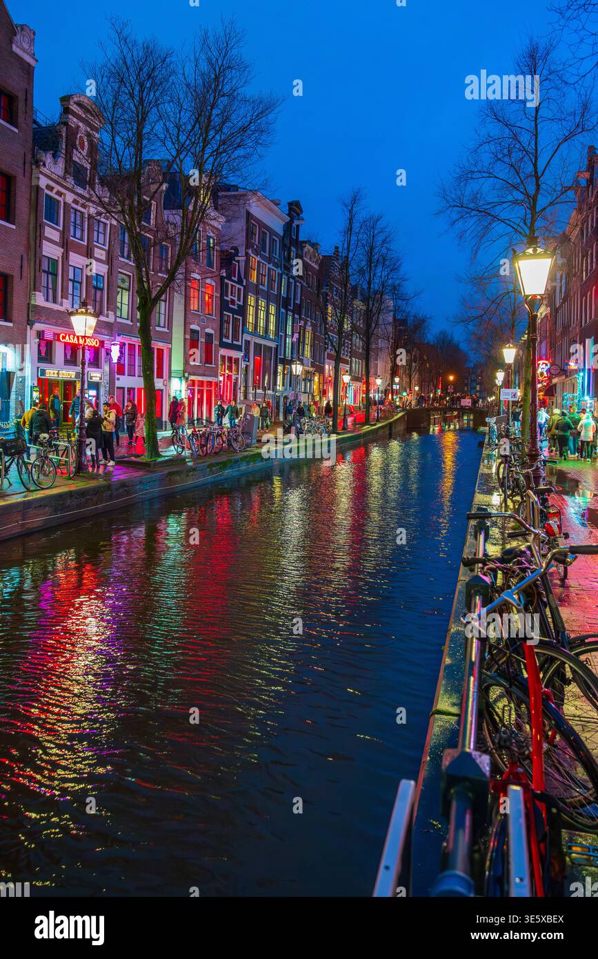 Nuit de Noël à Amsterdam, pays-Bas, Europe Banque D'Images