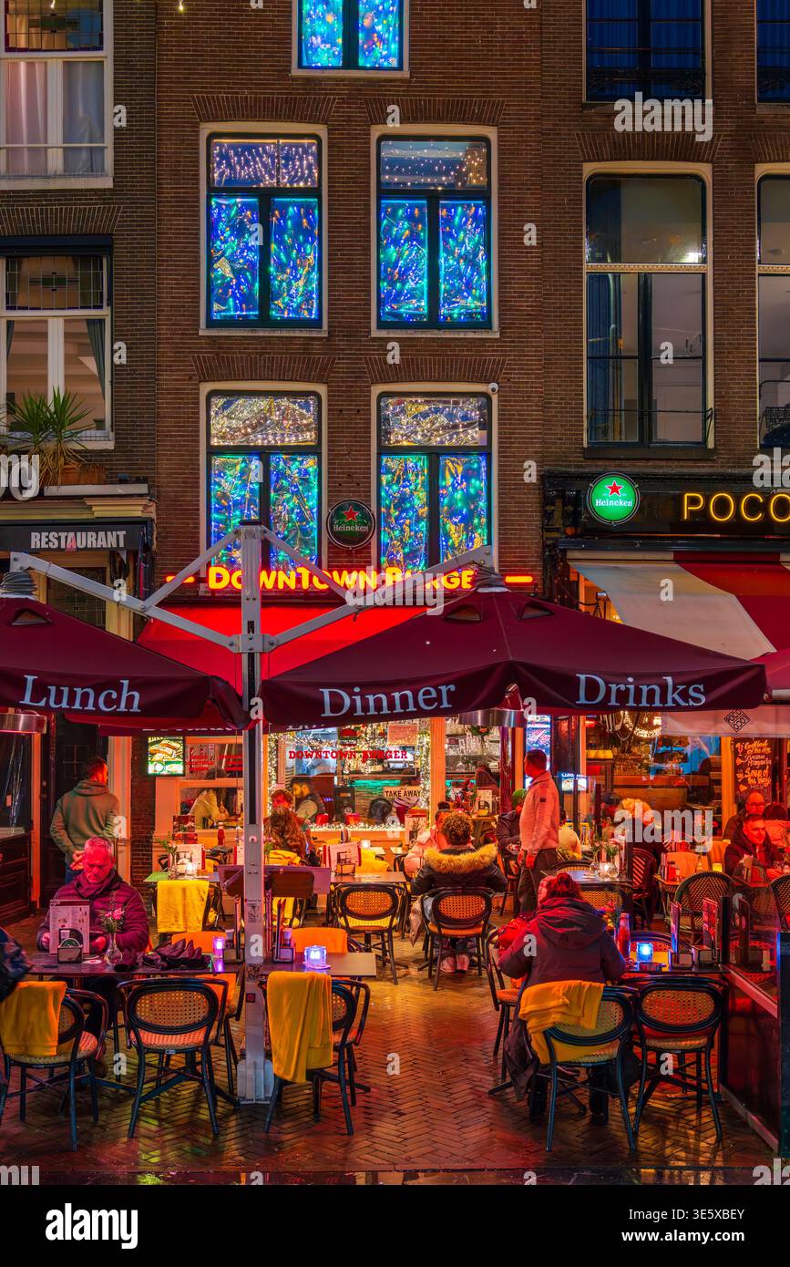 Nuit de Noël à Amsterdam, pays-Bas, Europe Banque D'Images
