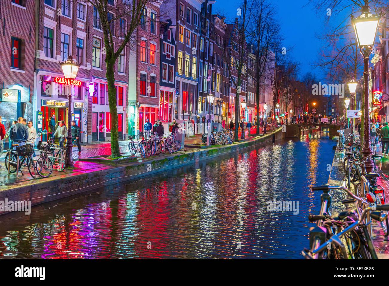 Nuit de Noël à Amsterdam, pays-Bas, Europe Banque D'Images