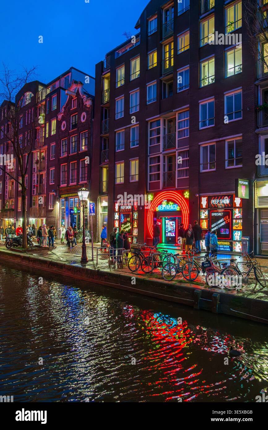 Nuit de Noël à Amsterdam, pays-Bas, Europe Banque D'Images