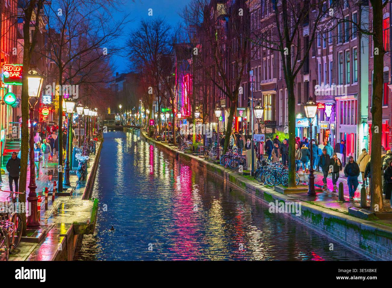 Nuit de Noël à Amsterdam, pays-Bas, Europe Banque D'Images