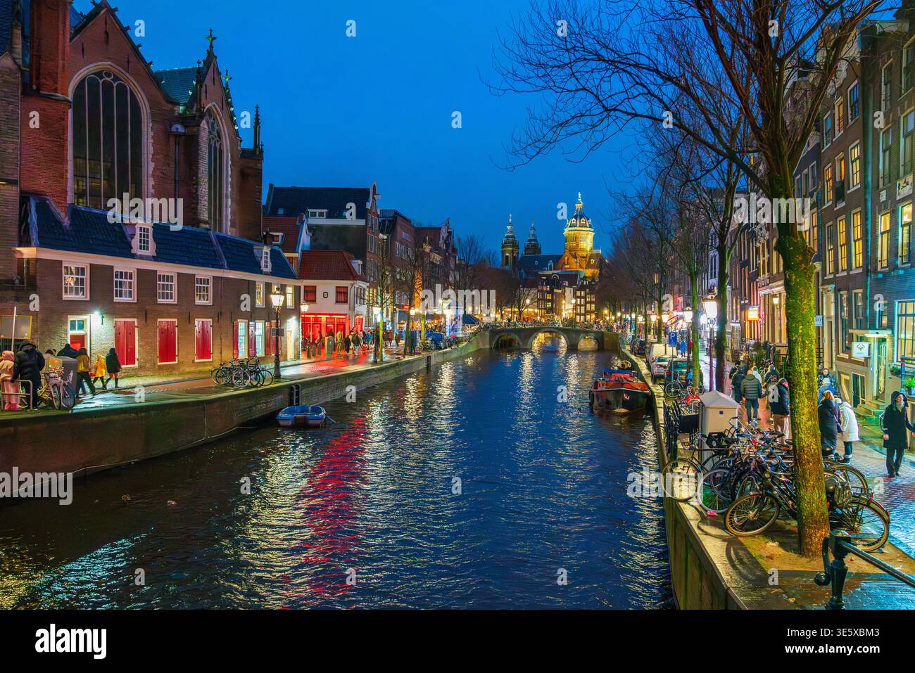Nuit de Noël à Amsterdam, pays-Bas, Europe Banque D'Images