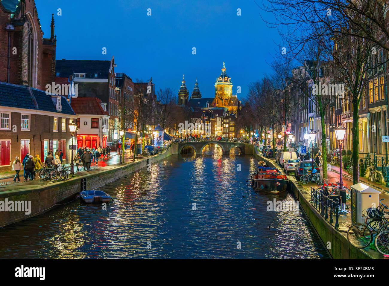 Nuit de Noël à Amsterdam, pays-Bas, Europe Banque D'Images