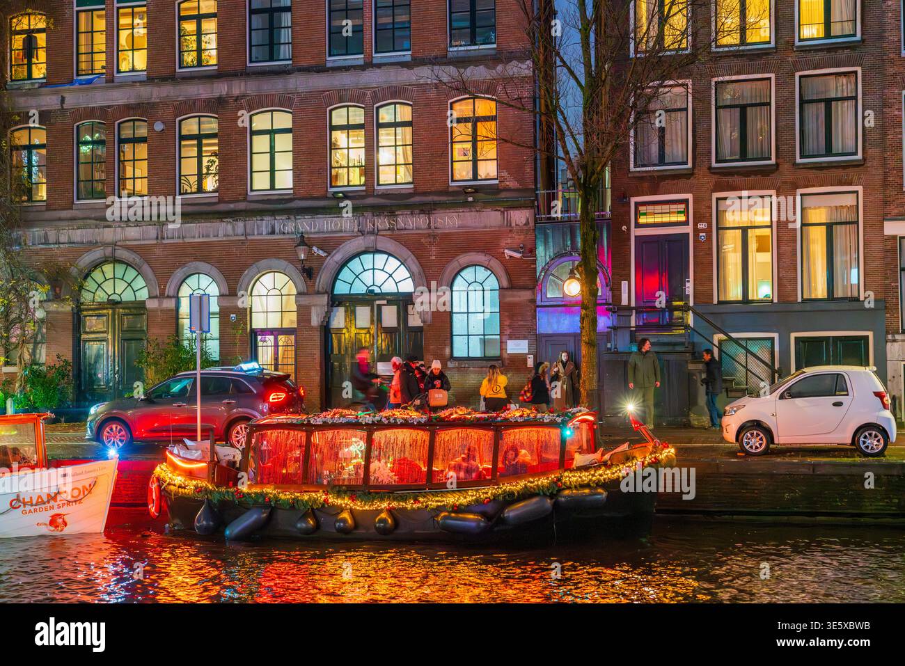 Nuit de Noël à Amsterdam, pays-Bas, Europe Banque D'Images