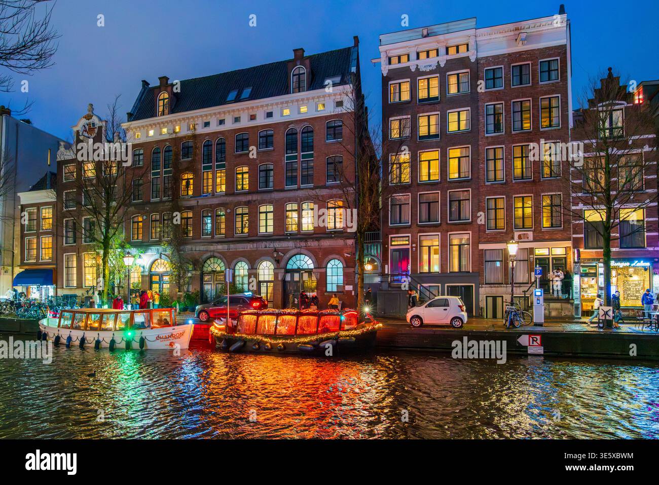 Nuit de Noël à Amsterdam, pays-Bas, Europe Banque D'Images