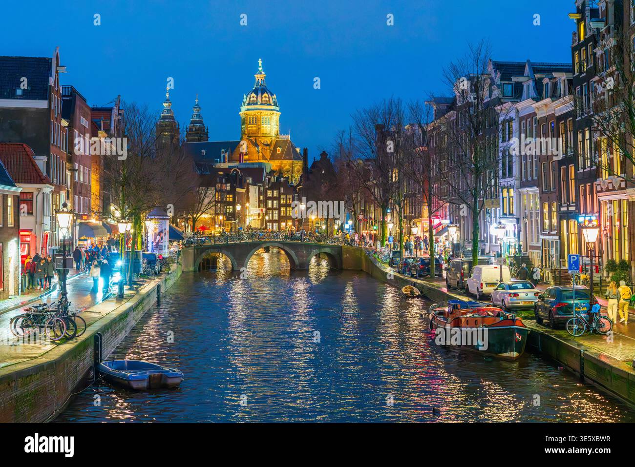 Nuit de Noël à Amsterdam, pays-Bas, Europe Banque D'Images