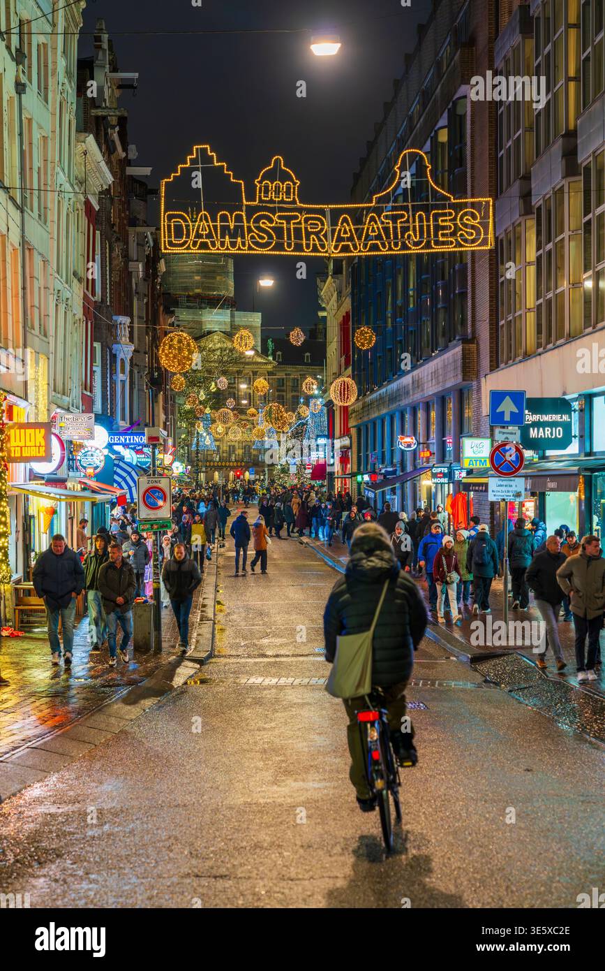 Nuit de Noël à Amsterdam, pays-Bas, Europe Banque D'Images