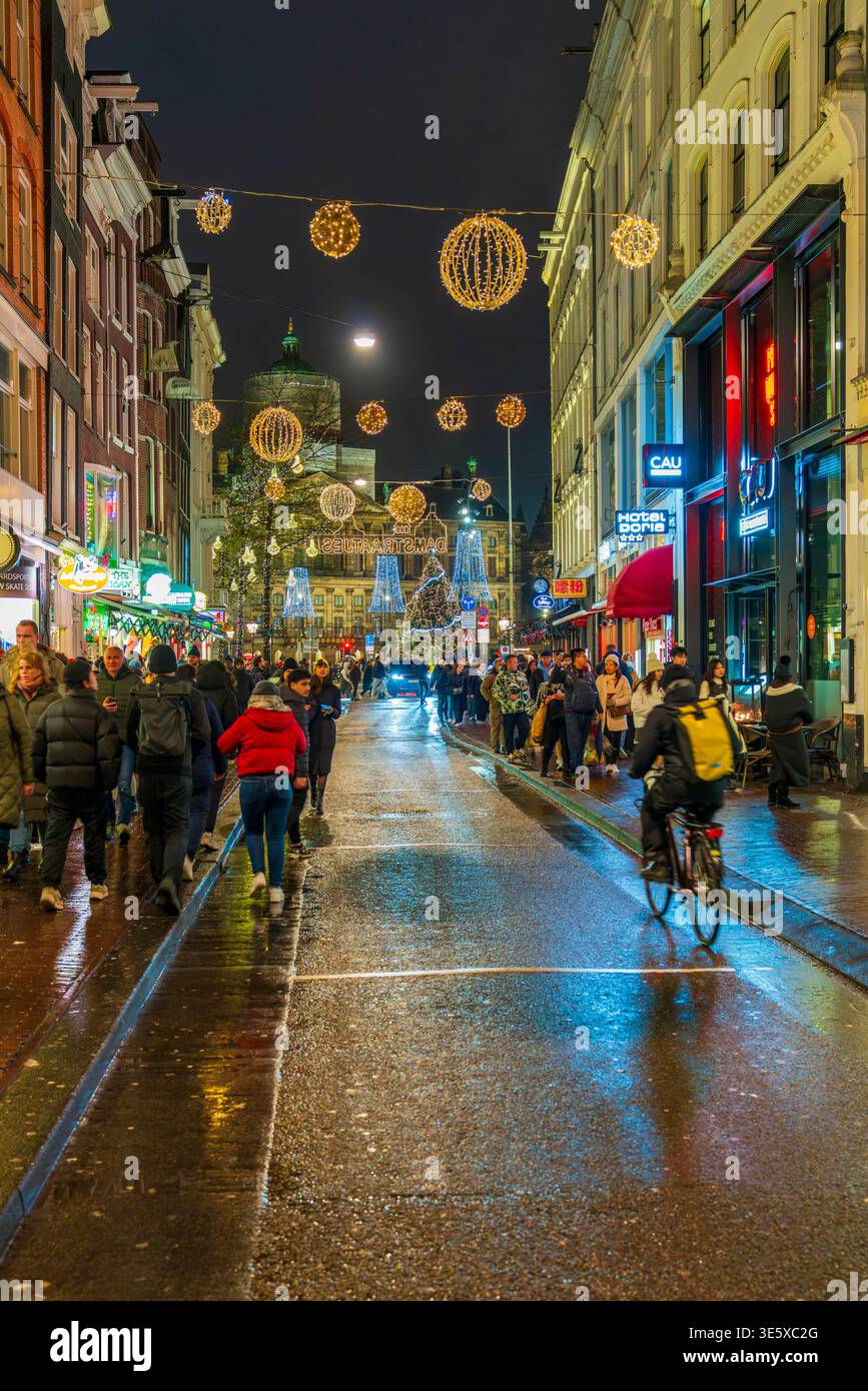 Nuit de Noël à Amsterdam, pays-Bas, Europe Banque D'Images