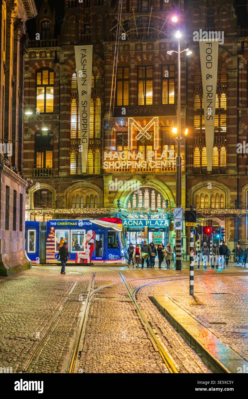 Nuit de Noël à Amsterdam, pays-Bas, Europe Banque D'Images
