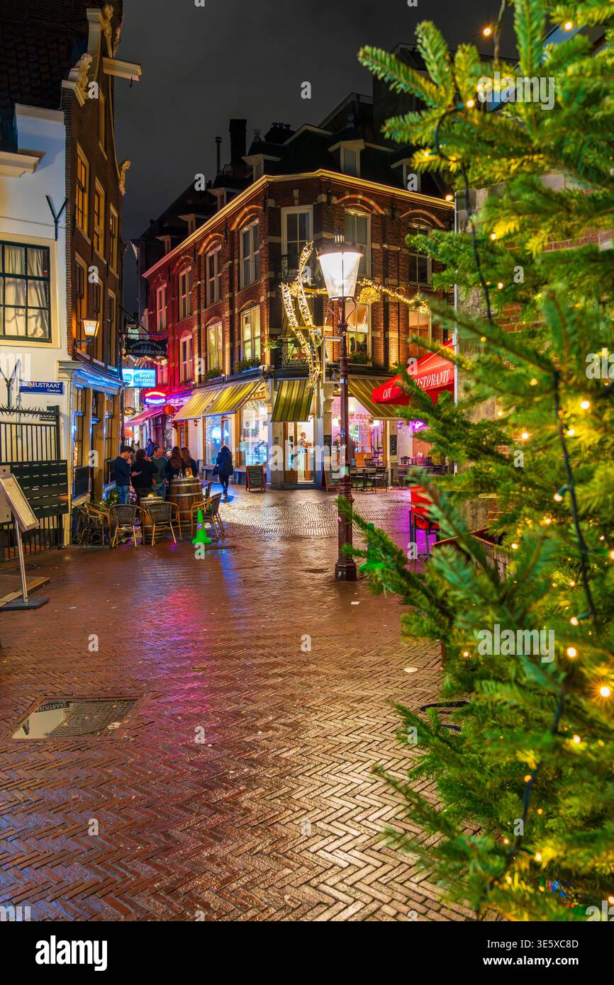 Nuit de Noël à Amsterdam, pays-Bas, Europe Banque D'Images