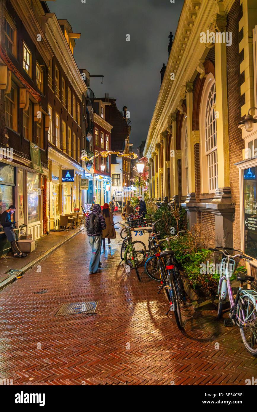 Nuit de Noël à Amsterdam, pays-Bas, Europe Banque D'Images