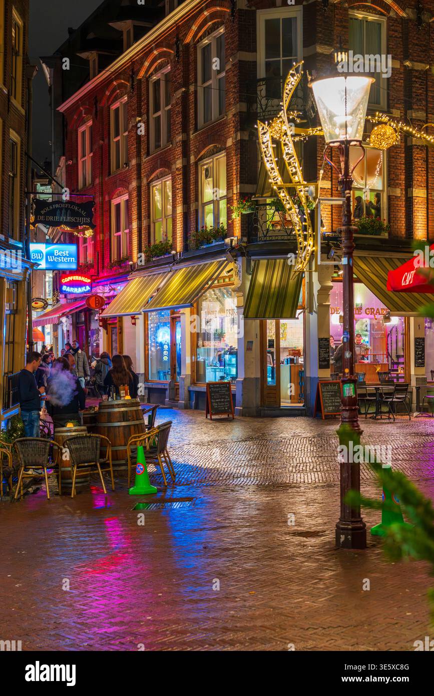 Nuit de Noël à Amsterdam, pays-Bas, Europe Banque D'Images