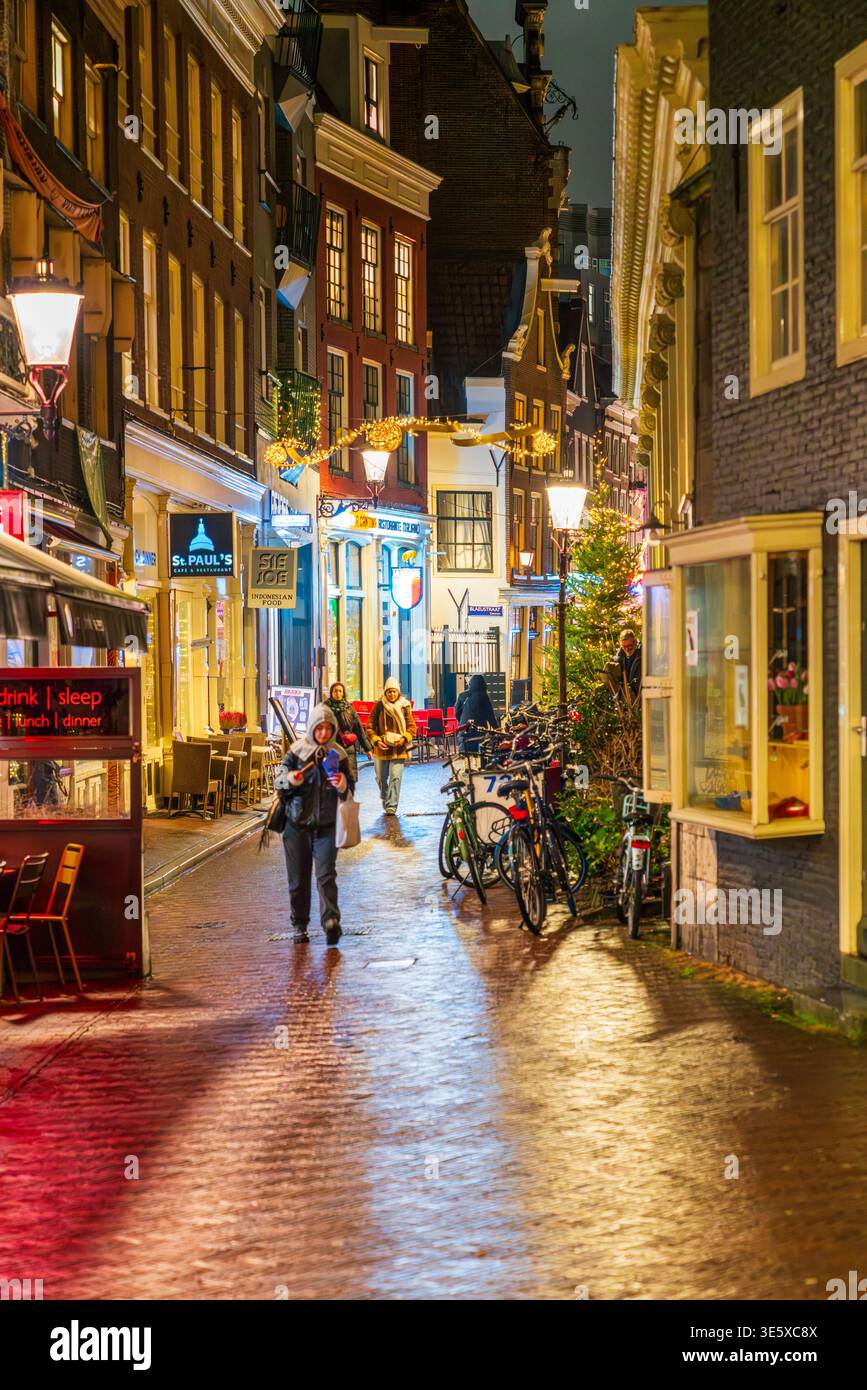 Nuit de Noël à Amsterdam, pays-Bas, Europe Banque D'Images