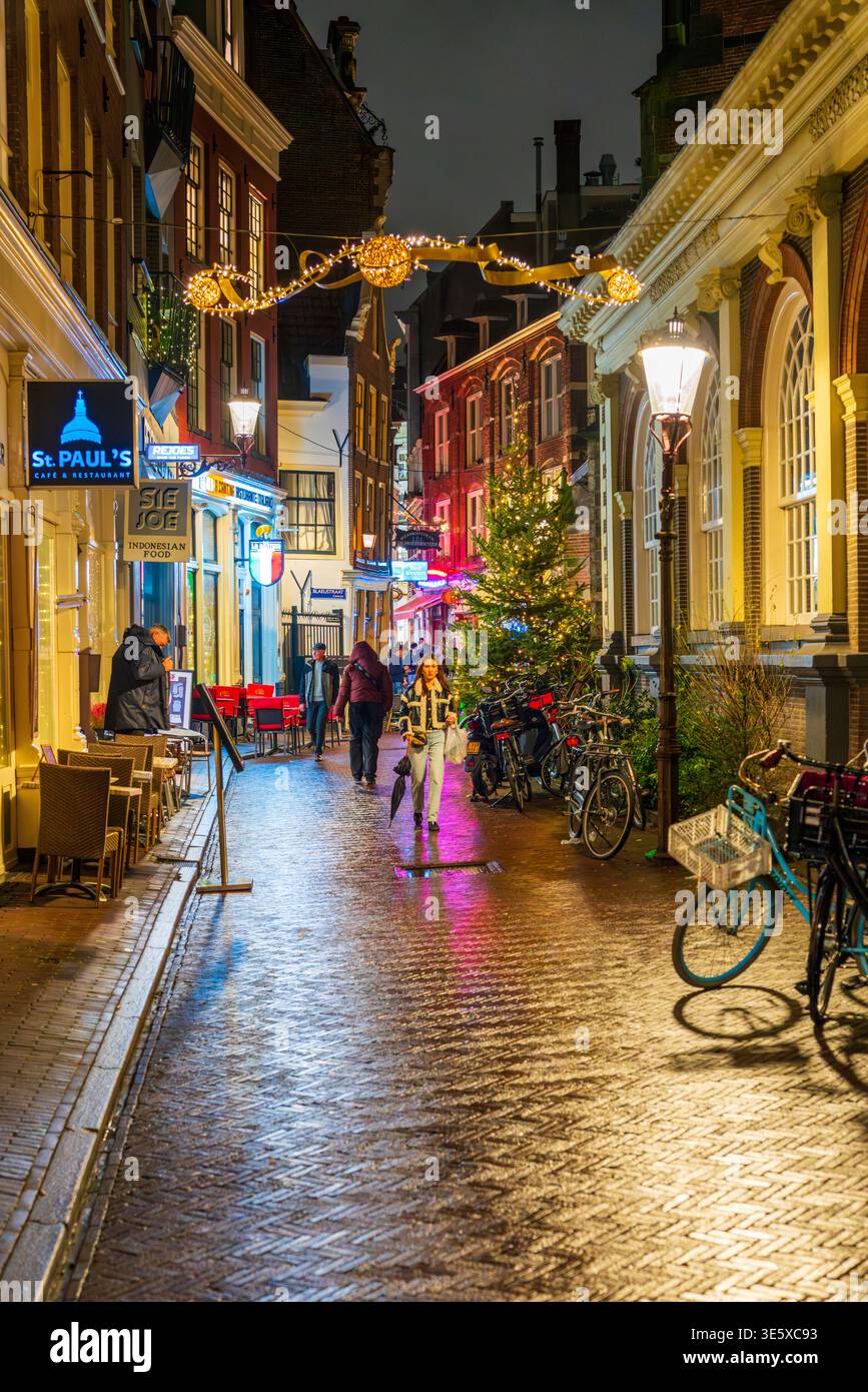 Nuit de Noël à Amsterdam, pays-Bas, Europe Banque D'Images