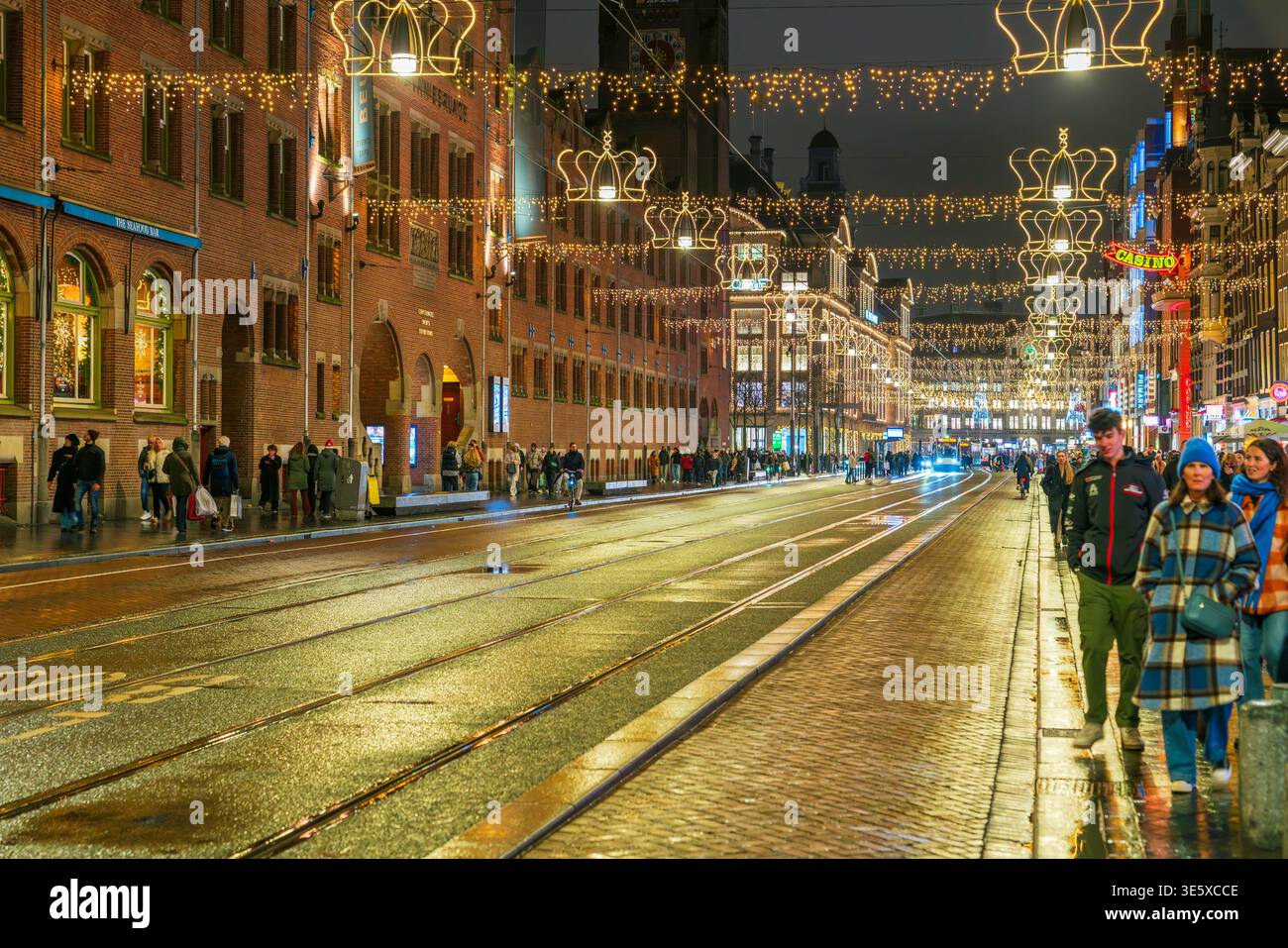 Nuit de Noël à Amsterdam, pays-Bas, Europe Banque D'Images