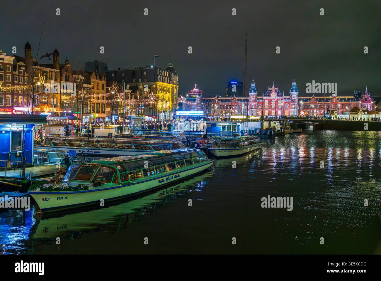 Nuit de Noël à Amsterdam, pays-Bas, Europe Banque D'Images