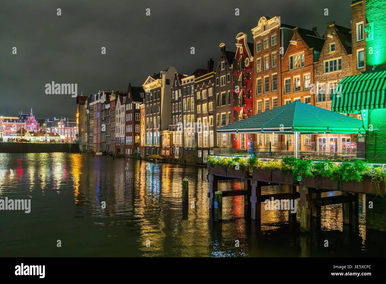 Nuit de Noël à Amsterdam, pays-Bas, Europe Banque D'Images