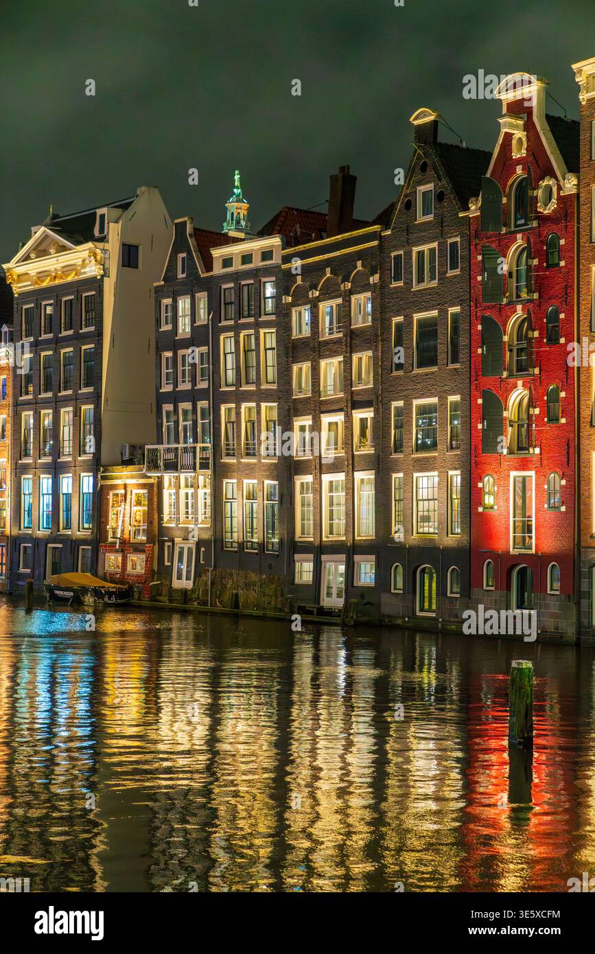 Nuit de Noël à Amsterdam, pays-Bas, Europe Banque D'Images