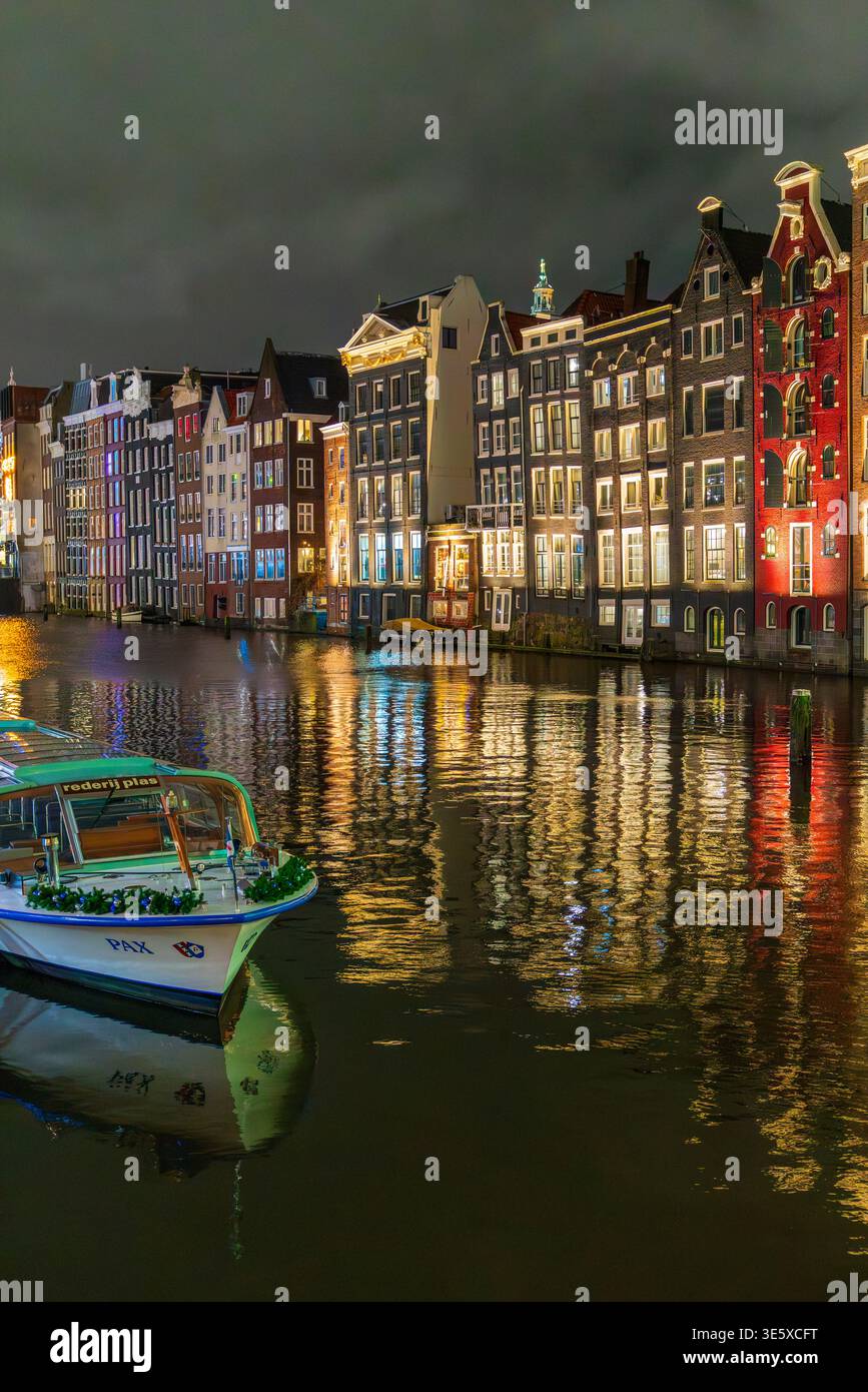 Nuit de Noël à Amsterdam, pays-Bas, Europe Banque D'Images