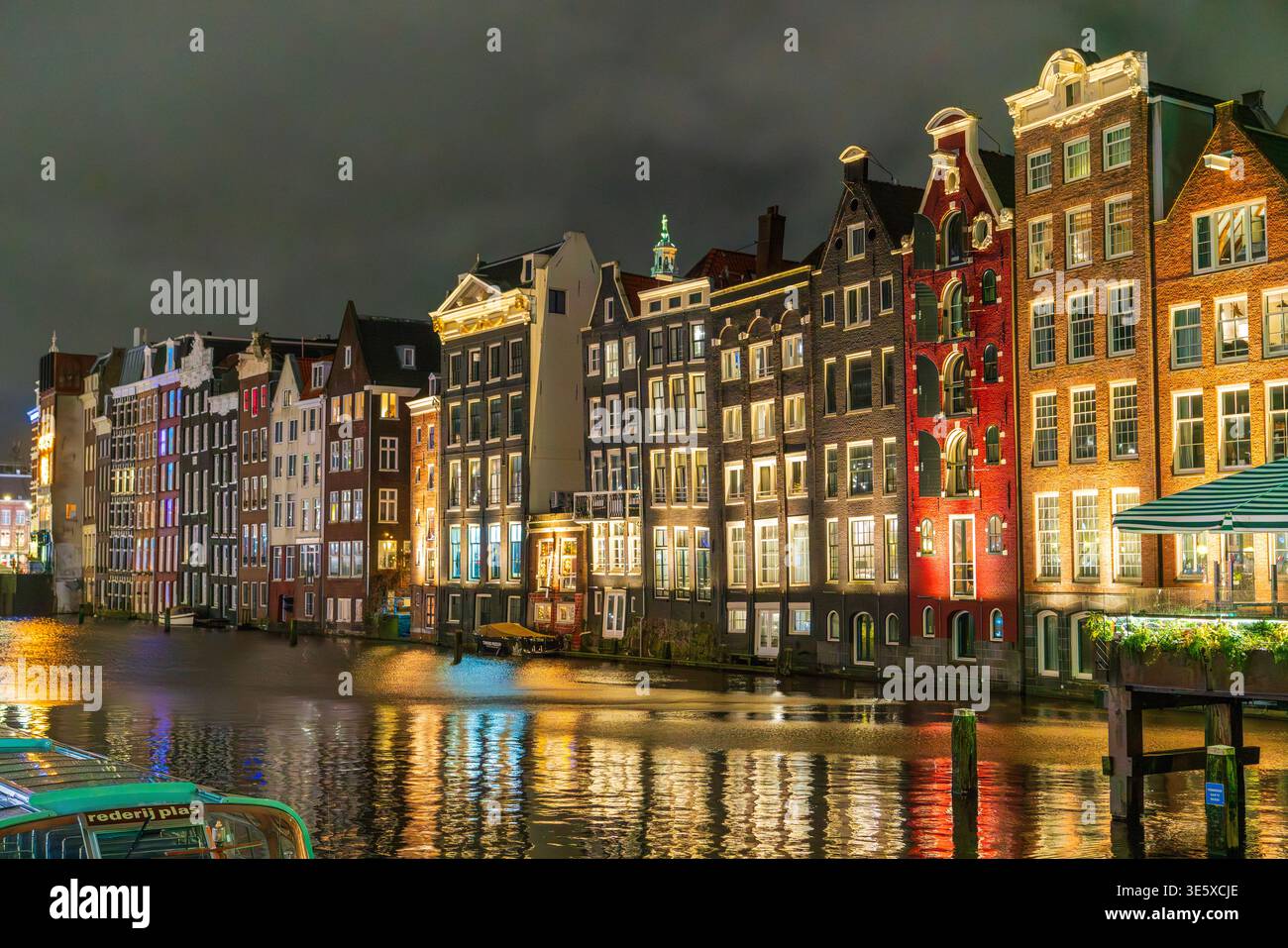 Nuit de Noël à Amsterdam, pays-Bas, Europe Banque D'Images