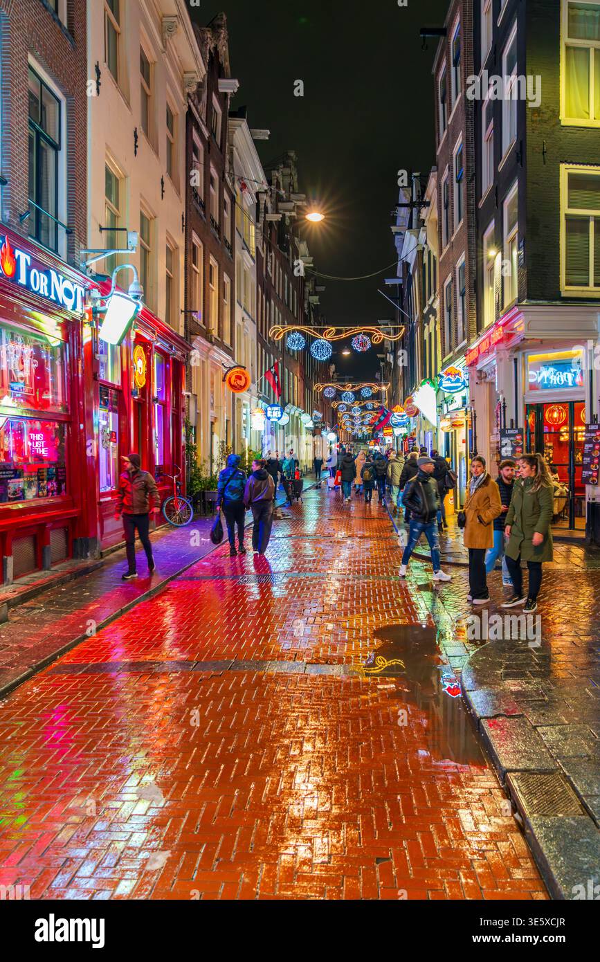 Nuit de Noël à Amsterdam, pays-Bas, Europe Banque D'Images