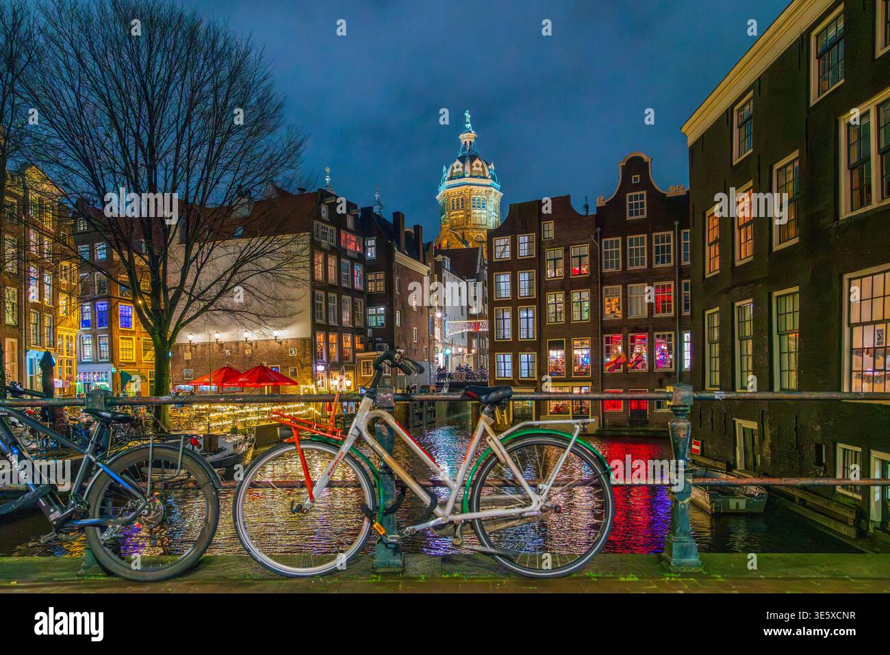 Nuit de Noël à Amsterdam, pays-Bas, Europe Banque D'Images