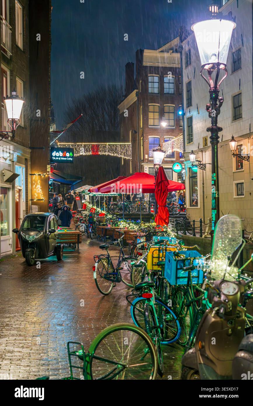Nuit de Noël à Amsterdam, pays-Bas, Europe Banque D'Images