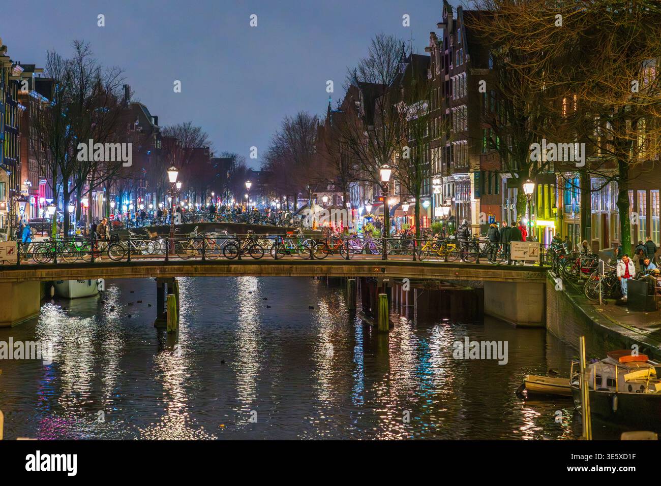 Nuit de Noël à Amsterdam, pays-Bas, Europe Banque D'Images