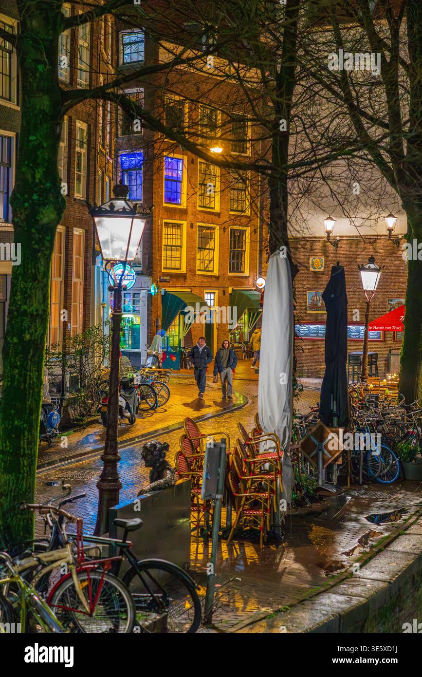 Nuit de Noël à Amsterdam, pays-Bas, Europe Banque D'Images