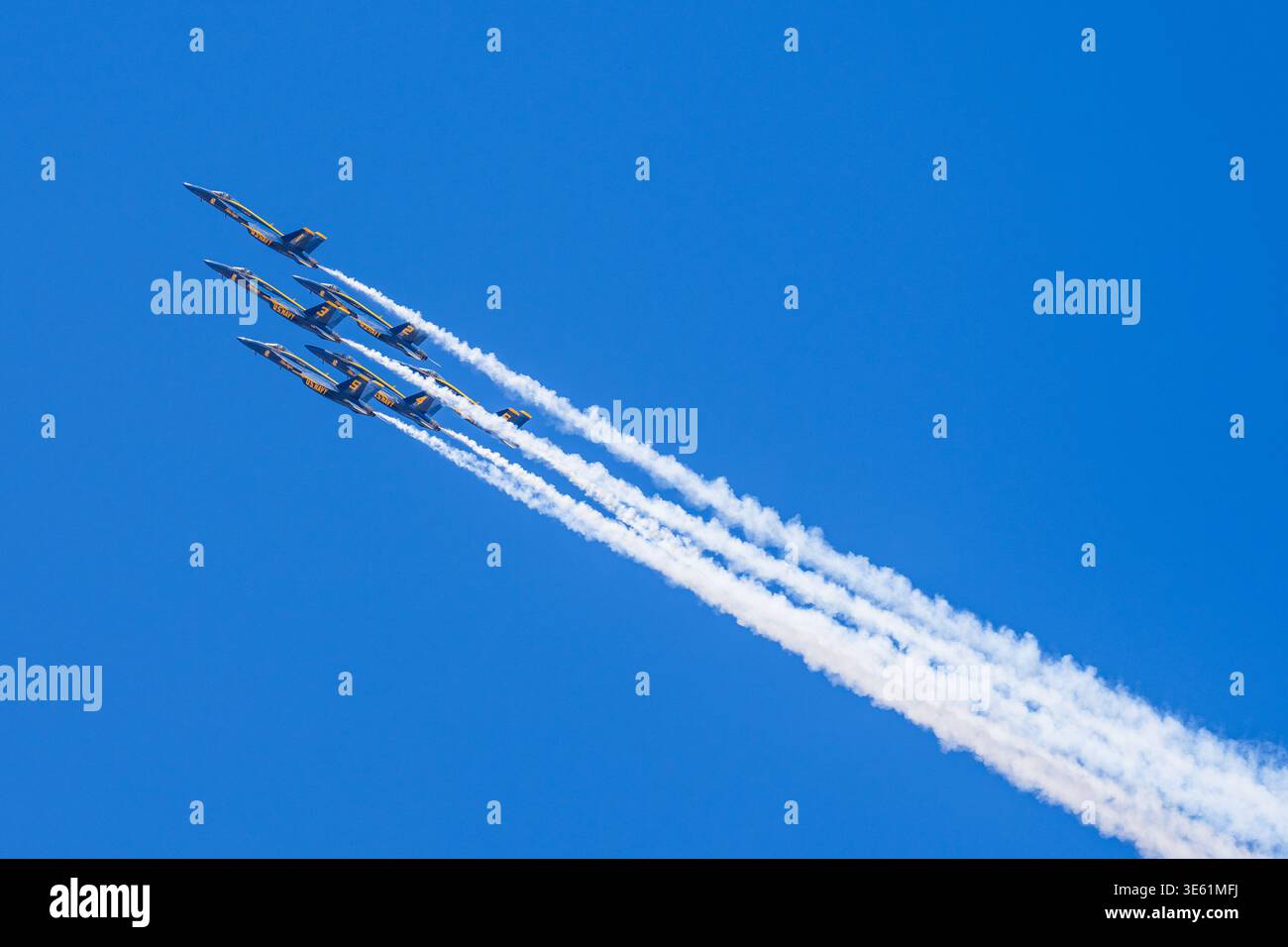 L'équipe de démonstration des Blue Angels de la Navy des États-Unis est la meilleure au monde pour son vol de précision et ses formations serrées Banque D'Images