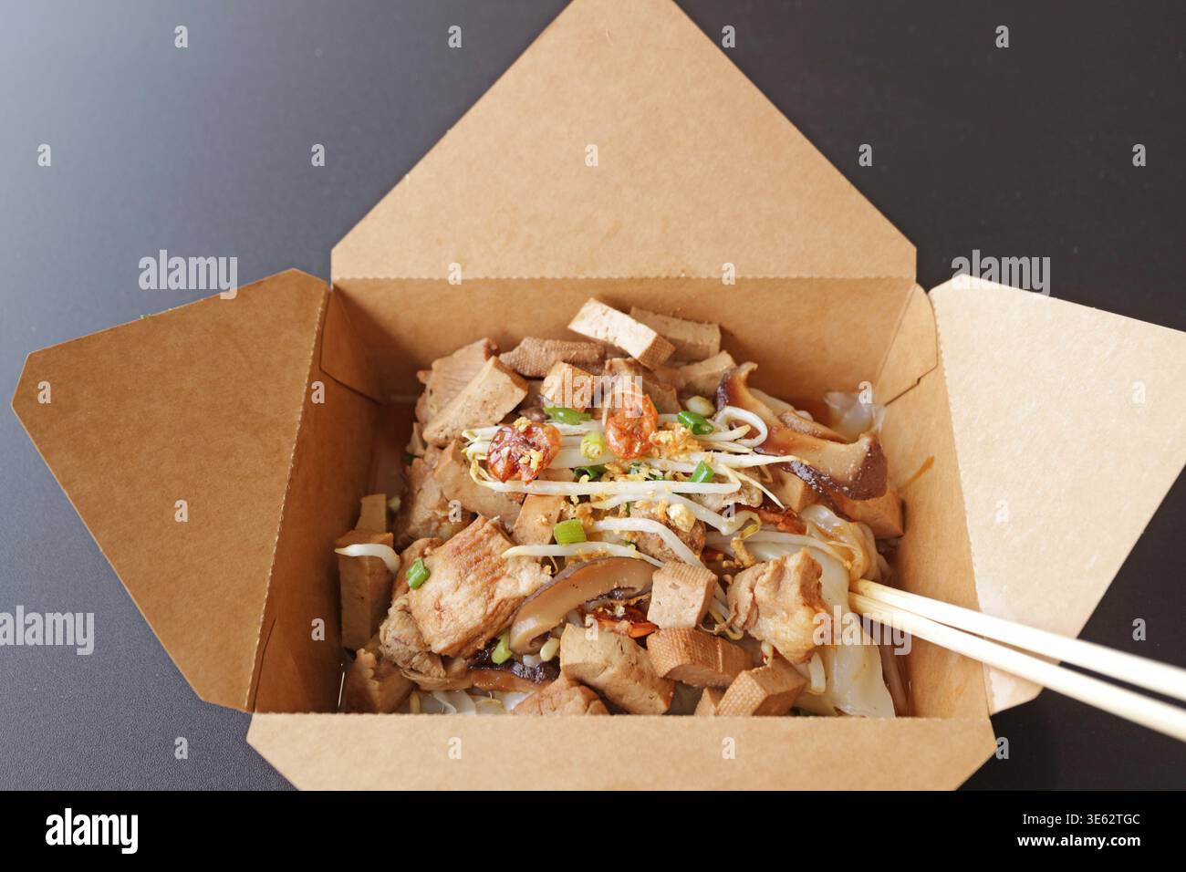 Nouilles de riz avec porc braisé et sauce tofu, un plat de fusion chinois thaïlandais populaire appelé Guay Tiew Lod Banque D'Images
