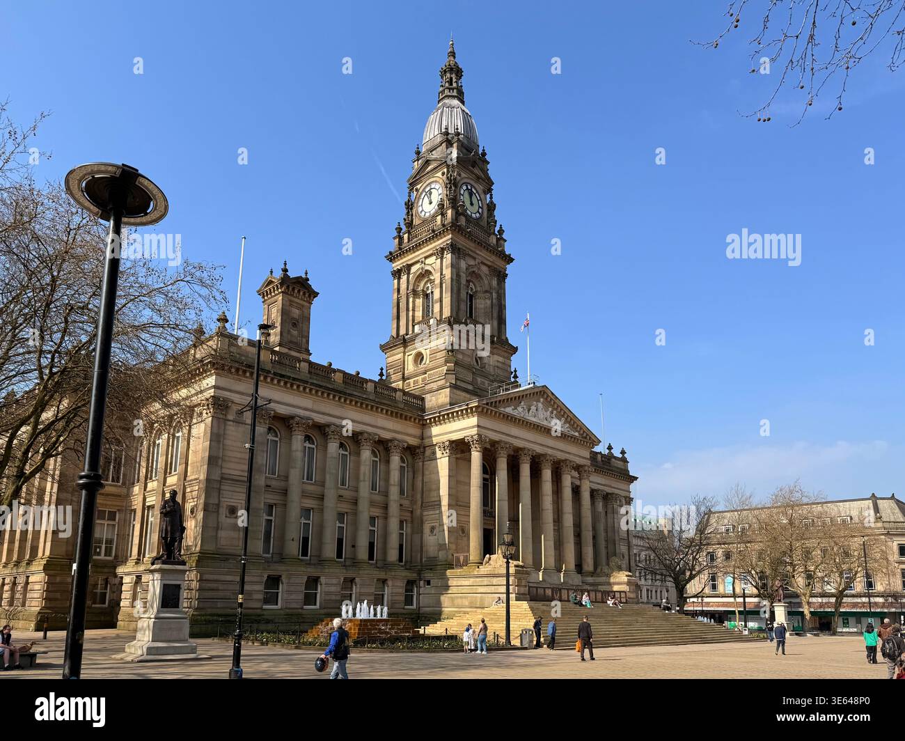 Centre-ville de Bolton. Town et Albert Halls. Banque D'Images