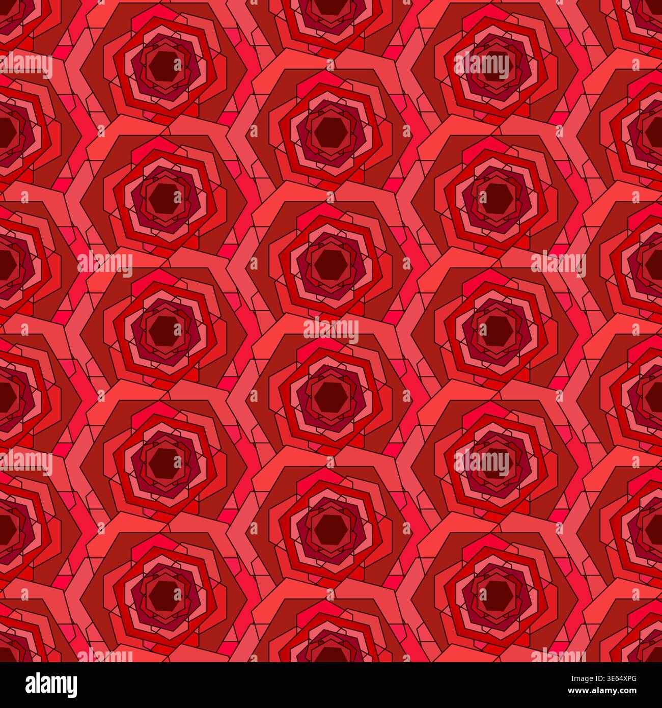 Ornement rouge motif géométrique sans couture. Texture sans fin en verre mosaïque. Fond vectoriel abstrait minimal mandala Illustration de Vecteur