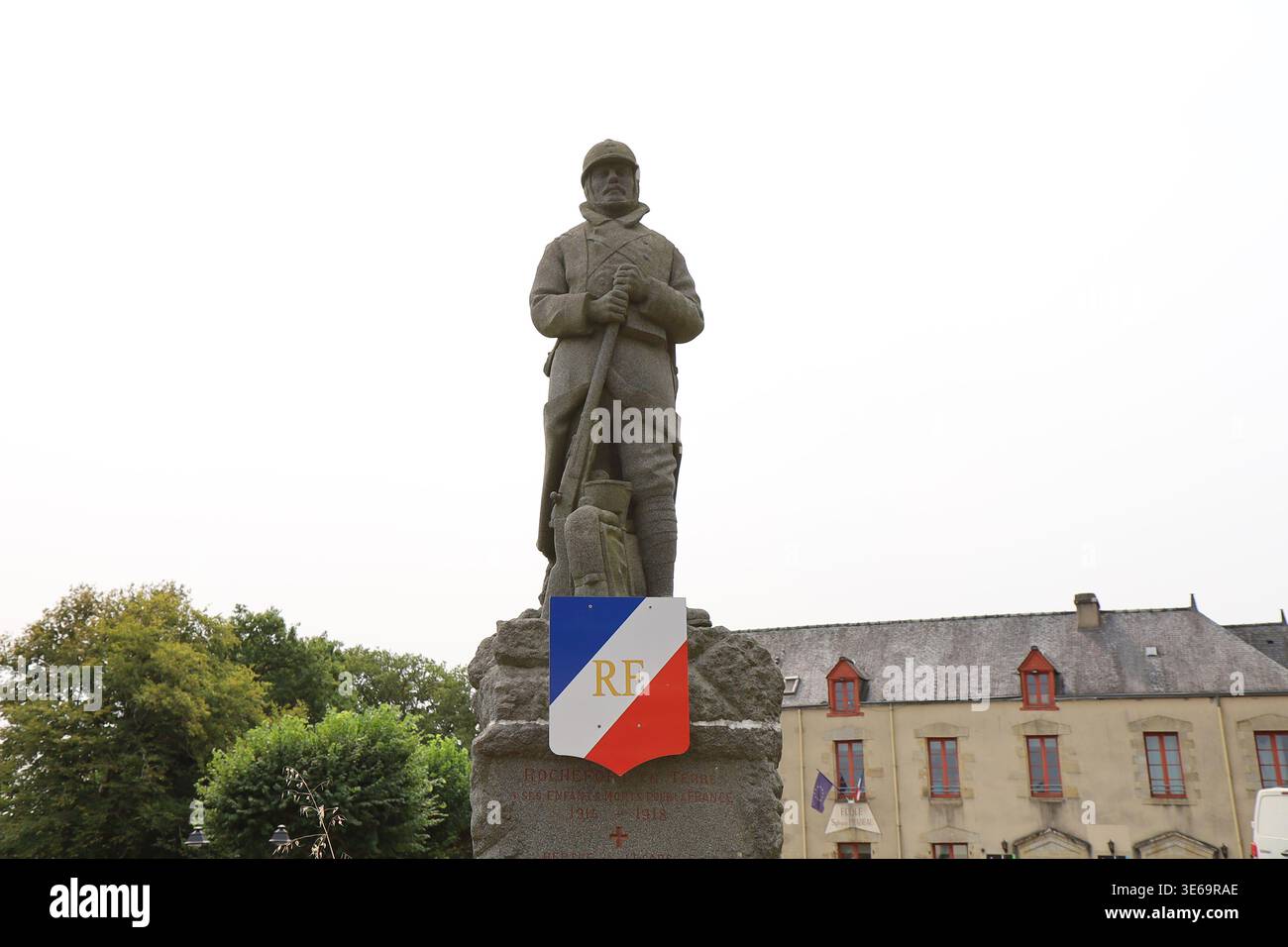Mémorial de guerre, village de Rochefort-en-Terre, Morbihan, Bretagne, France Banque D'Images