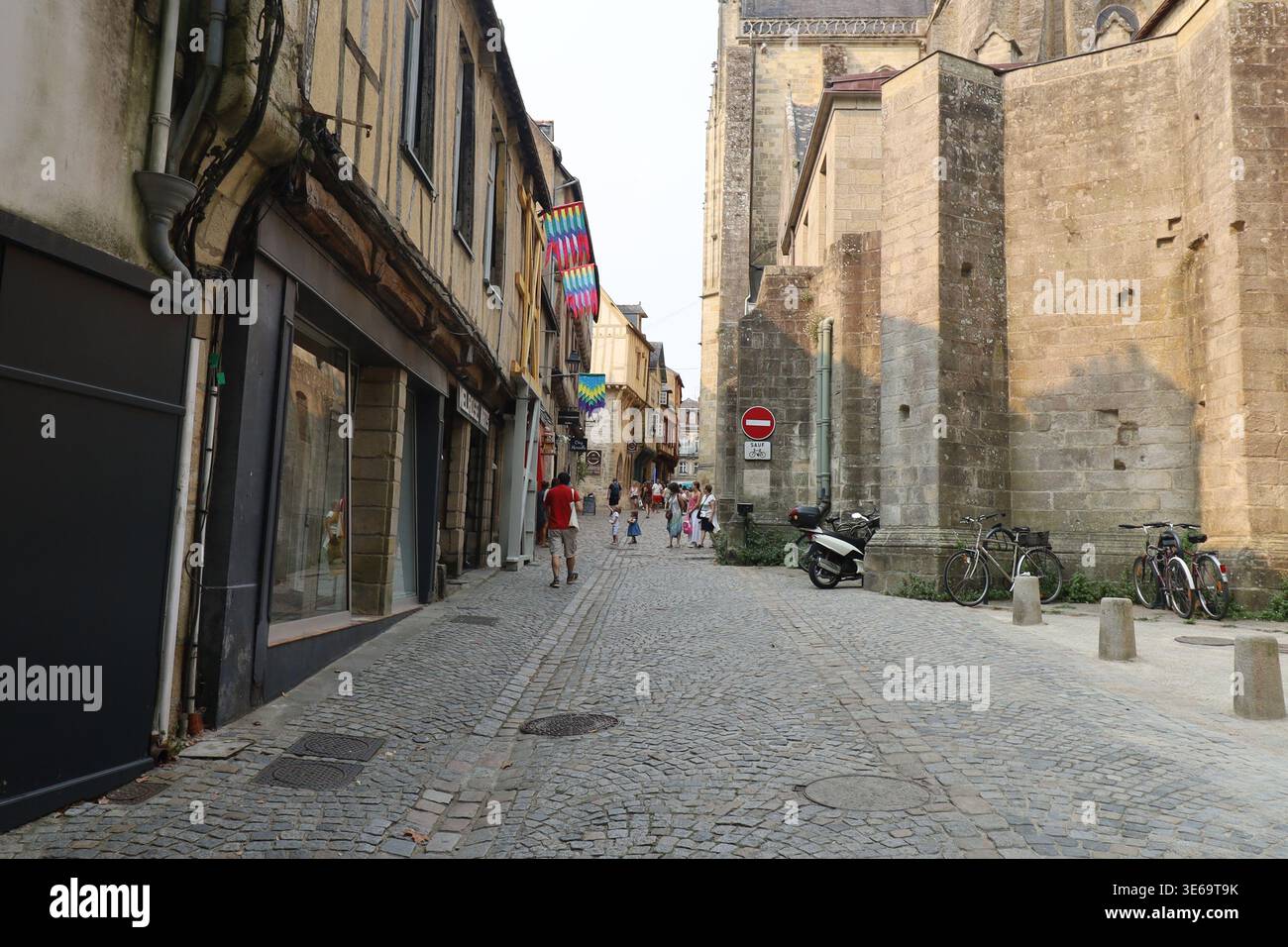 Rue ancienne typique, ville de vannes, département du Morbihan, Bretagne, France Banque D'Images
