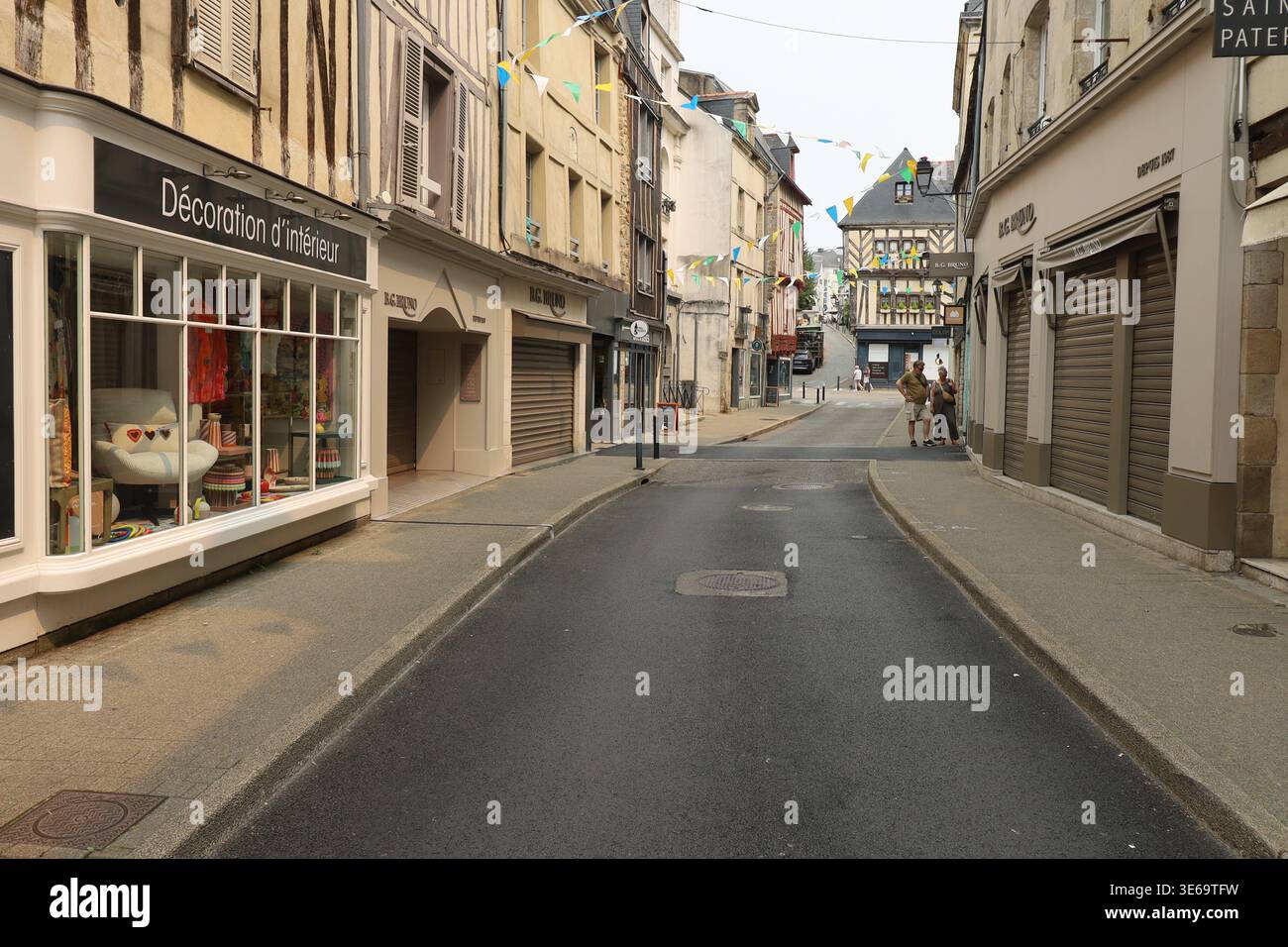 Rue ancienne typique, ville de vannes, département du Morbihan, Bretagne, France Banque D'Images
