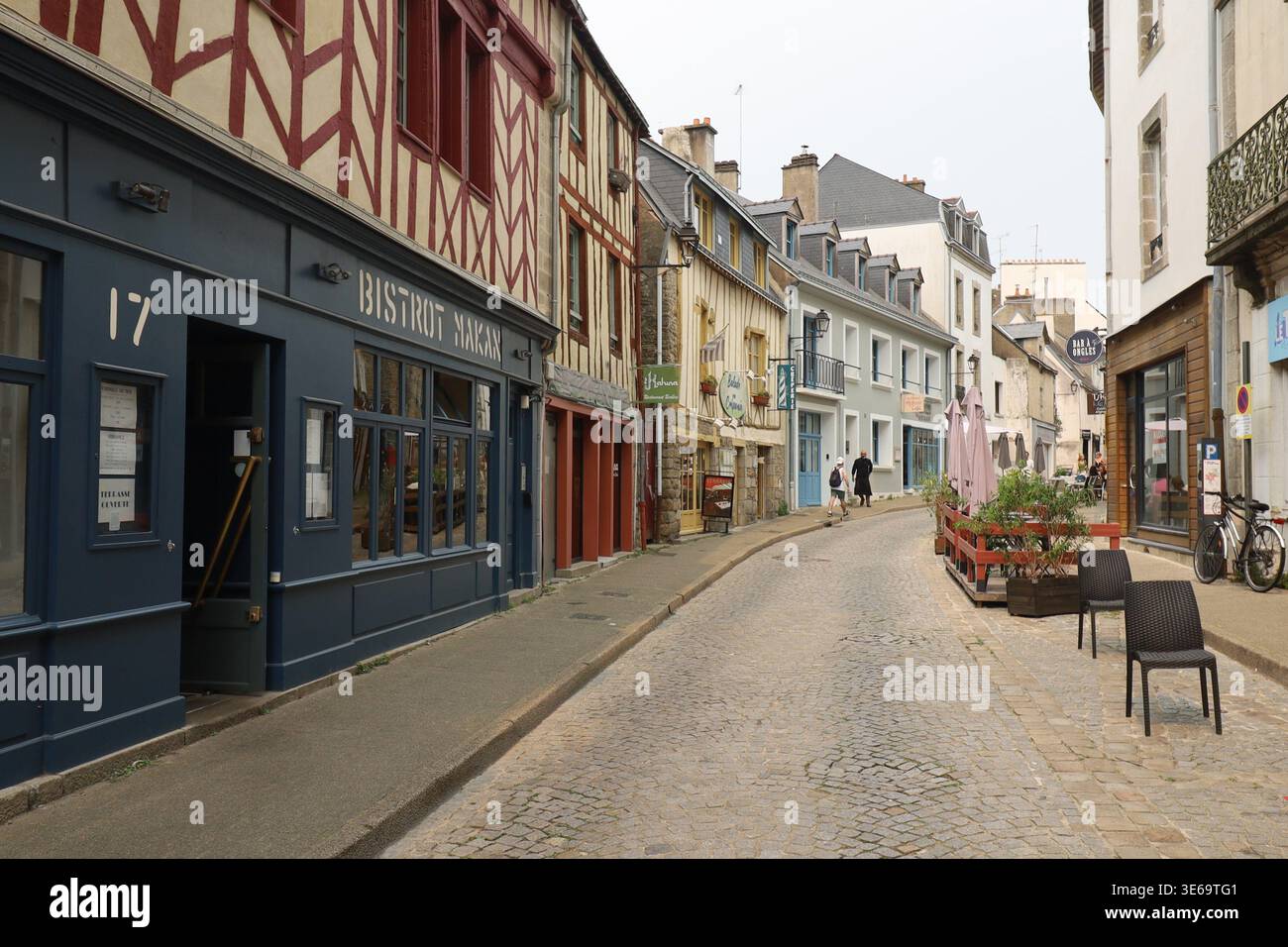 Rue ancienne typique, ville de vannes, département du Morbihan, Bretagne, France Banque D'Images