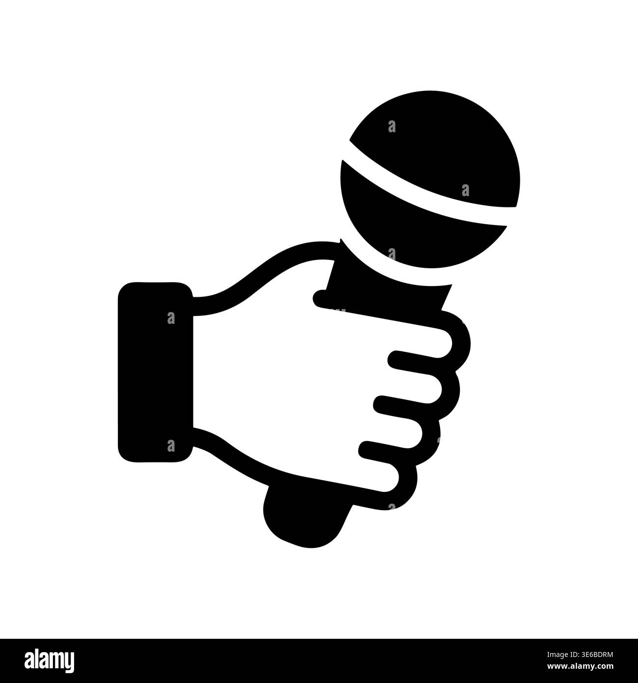 Icône vectorielle de microphone de main dans la conception de style glyphe Illustration de Vecteur