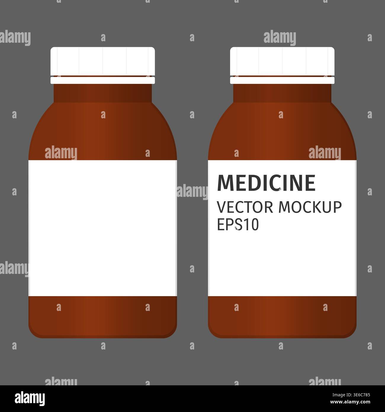Maquette simple de bouteille de médicament en verre ambré Illustration de Vecteur