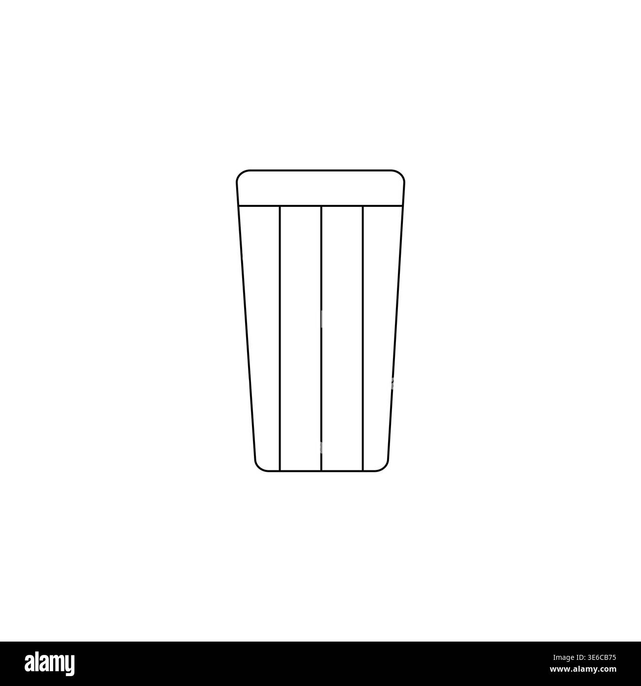 Verre à boire nervuré. Gobelet Vector. Objet en verre simple. Nettoyez le réservoir d'eau. Illustration de Vecteur