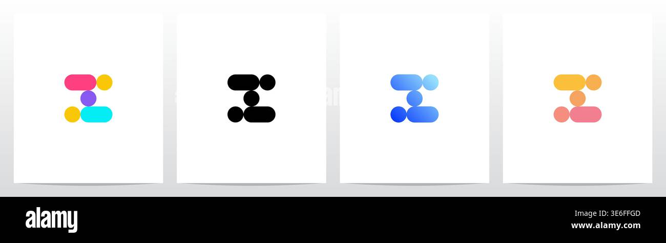 Cercle et capsule forme lettre colorée logo Design Z Illustration de Vecteur