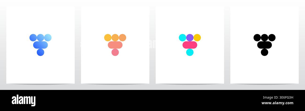 Cercle et capsule forme lettre colorée logo Design V Illustration de Vecteur