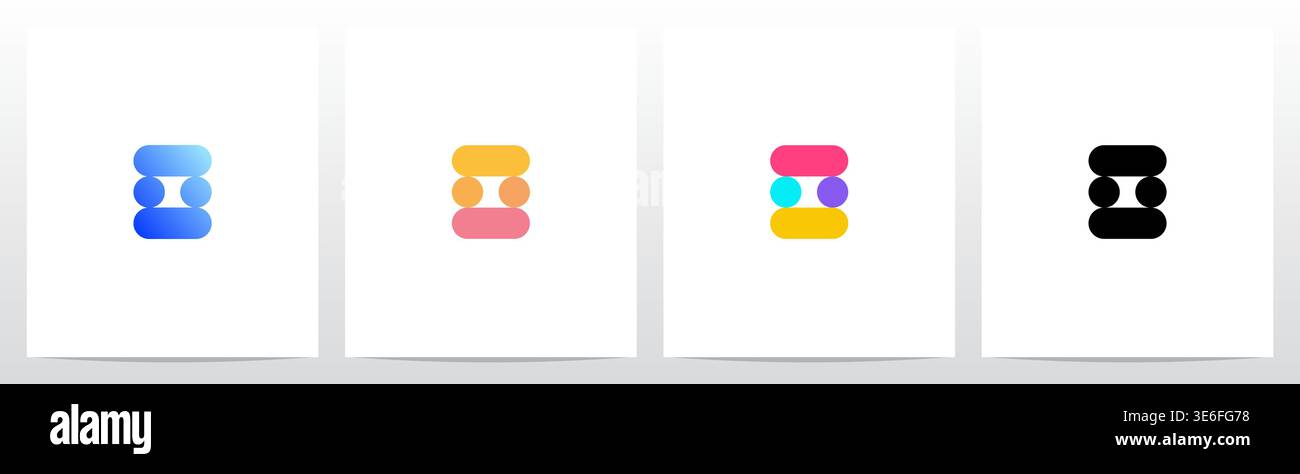 Cercle et capsule forme lettre colorée logo Design O Illustration de Vecteur