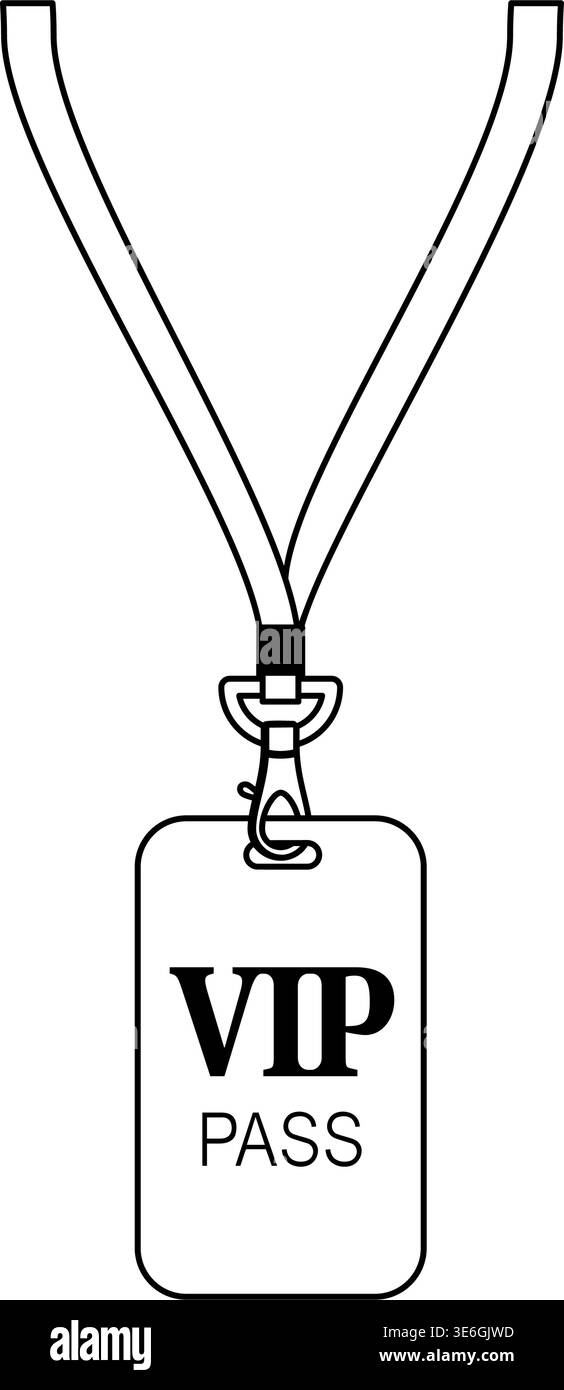 Pass VIP attaché à une longe pour un accès exclusif à une illustration vectorielle d'événement Illustration de Vecteur