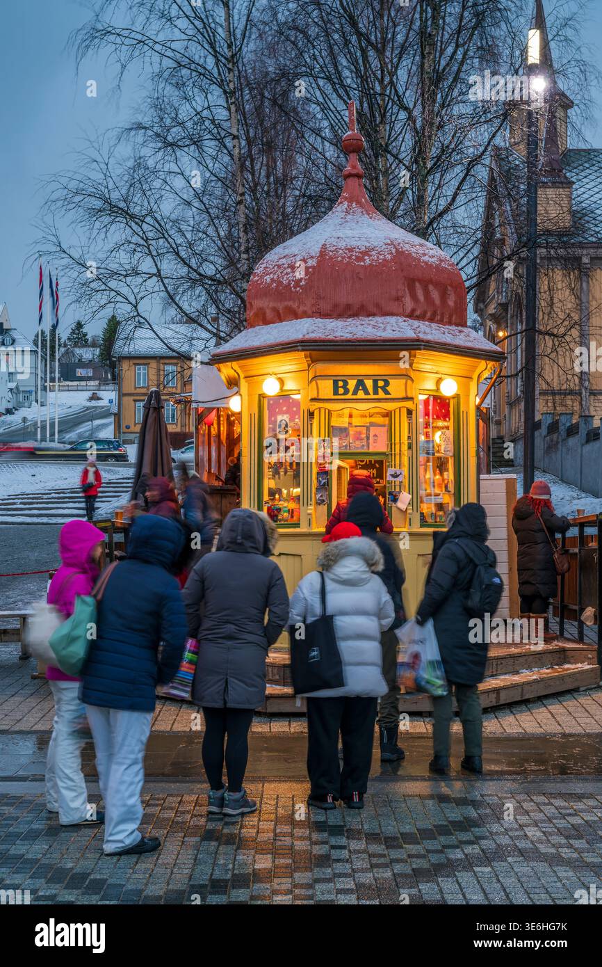 Kiosque de bar Raketten, Tromso, Troms, Norvège Banque D'Images