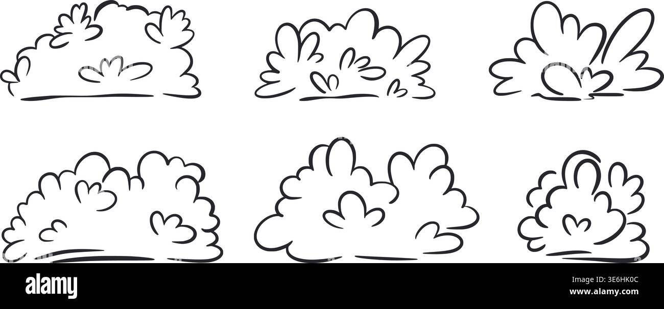 Jeu de bagues de contour à l'encre dessinées à la main Illustration de Vecteur