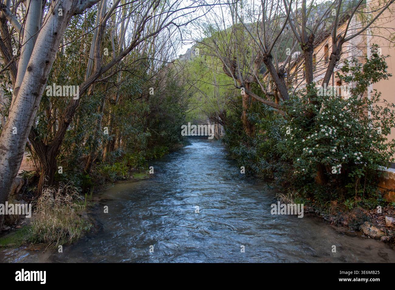 Río Mesa a su paso por uno de los Balnearios del pueblo de Jaraba, Saragosse, España Banque D'Images
