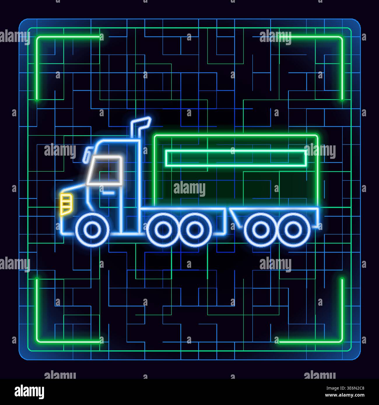 Icône de chariot. Icône modifiable au néon. Illustration de Vecteur
