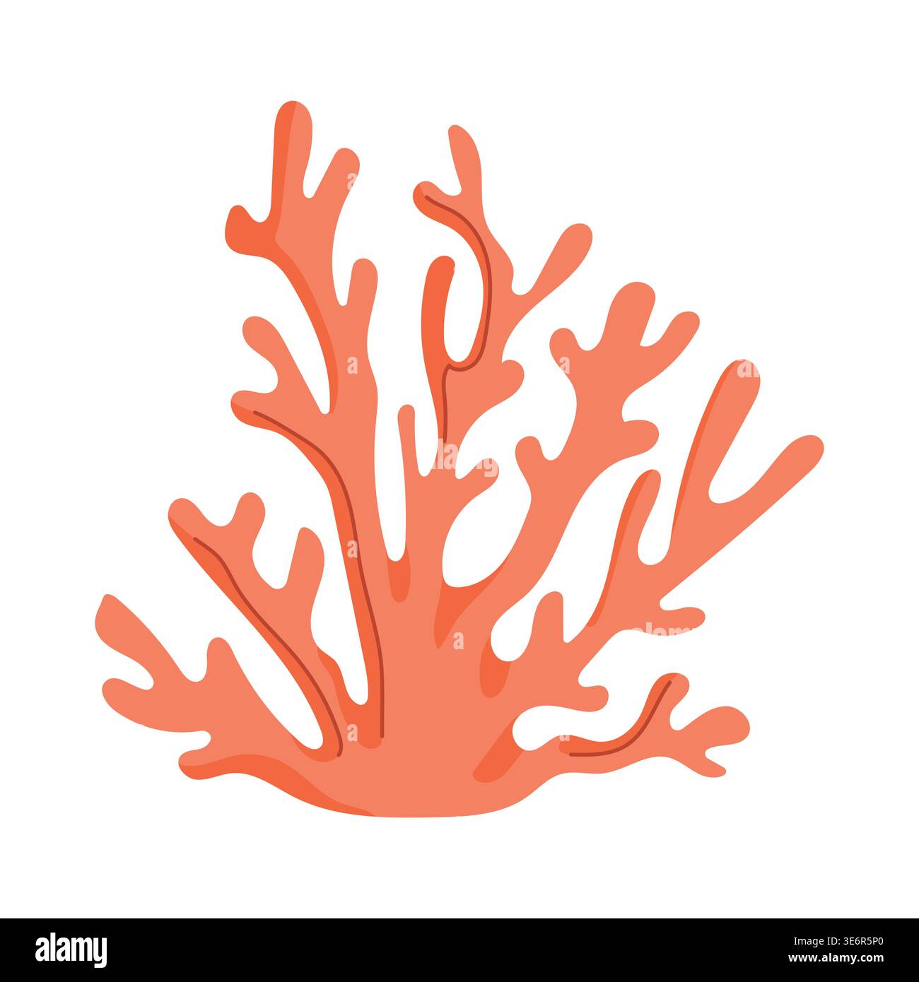 Icône de branche de corail de mer rose isolé sur fond blanc Illustration de Vecteur